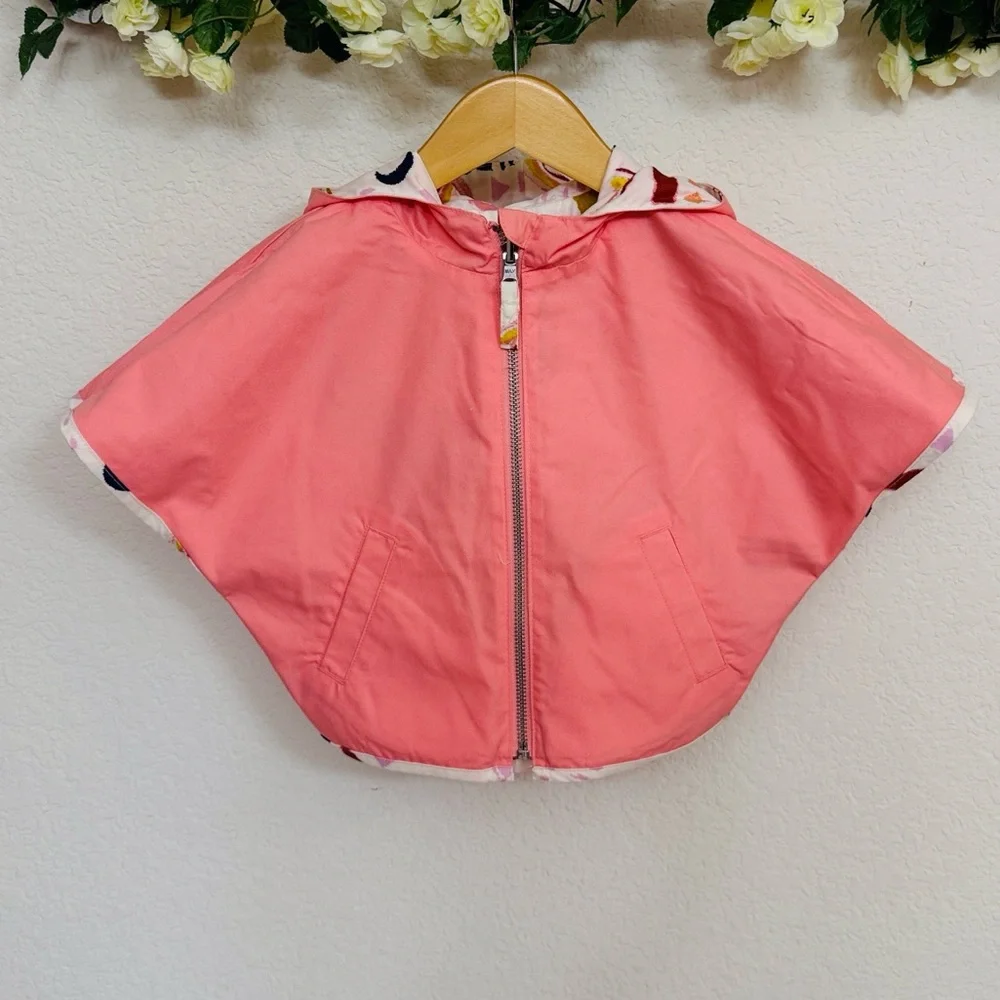OshKosh • Reversible Rain Poncho with Colorful Boho Western Aztec Rainbow Print
